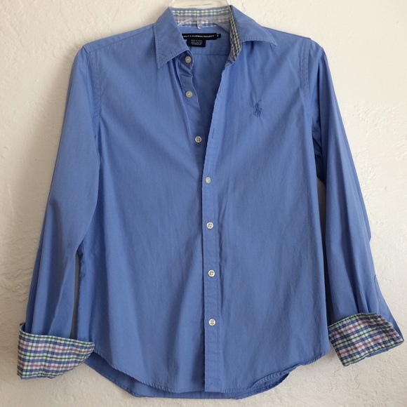 Ralph Lauren Tops - Ralph Lauren Sport button up plaid collar + cuffs
